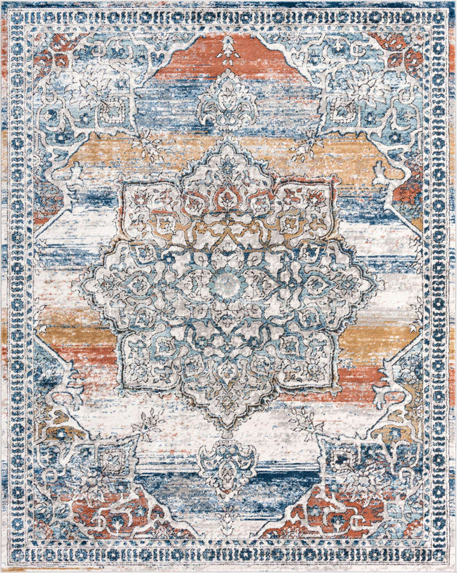Multicolor 7' 10 x 10' Nyla Rectangle Area Rug 100% Polypropylene Traditional Classic Carpet for Living Room, Kitchen, Bedroom, Dining, Office for Sale at Rug Engine