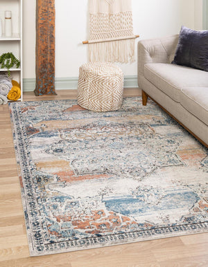 Multicolor 9' x 12' Nyla Rectangle Area Rug 100% Polypropylene Traditional Classic Carpet for Living Room, Kitchen, Bedroom, Dining, Office for Sale at Rug Engine