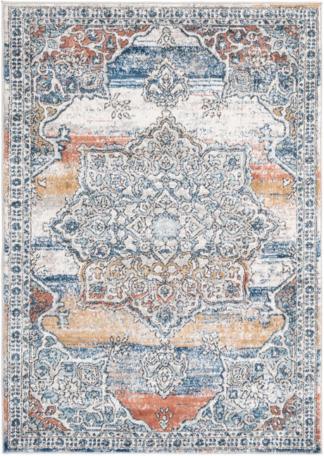 Multicolor 4' x 6' Nyla Rectangle Area Rug 100% Polypropylene Traditional Classic Carpet for Living Room, Kitchen, Bedroom, Dining, Office for Sale at Rug Engine