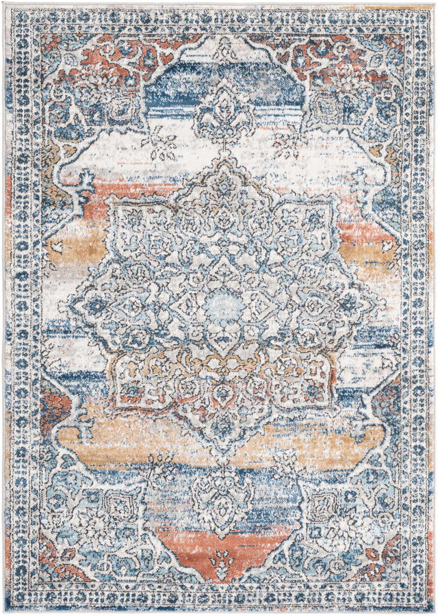 Multicolor 4' x 6' Nyla Rectangle Area Rug 100% Polypropylene Traditional Classic Carpet for Living Room, Kitchen, Bedroom, Dining, Office for Sale at Rug Engine