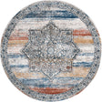 Multicolor 5' 3 x 5' 3 Nyla Round Area Rug 100% Polypropylene Traditional Classic Carpet for Living Room, Kitchen, Bedroom, Dining, Office for Sale at Rug Engine