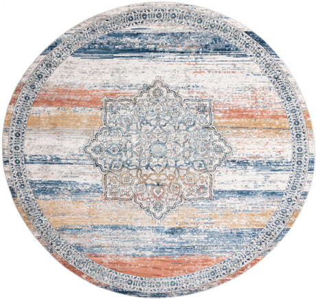 Multicolor 12' x 12' Nyla Round Area Rug 100% Polypropylene Traditional Classic Carpet for Living Room, Kitchen, Bedroom, Dining, Office for Sale at Rug Engine