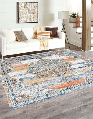 Multicolor 10' x 10' Nyla Square Area Rug 100% Polypropylene Traditional Classic Carpet for Living Room, Kitchen, Bedroom, Dining, Office for Sale at Rug Engine