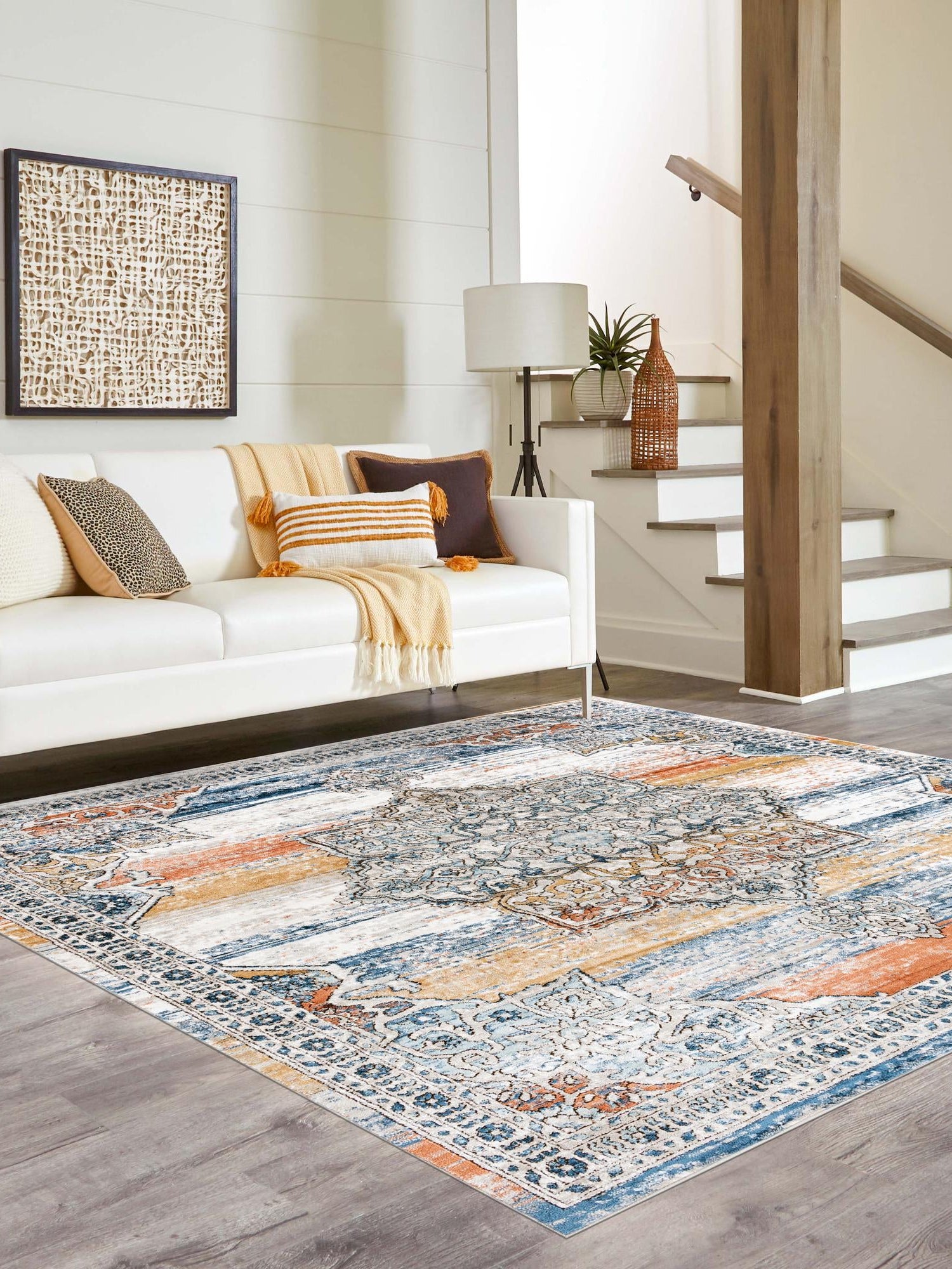 Multicolor 10' x 10' Nyla Square Area Rug 100% Polypropylene Traditional Classic Carpet for Living Room, Kitchen, Bedroom, Dining, Office for Sale at Rug Engine