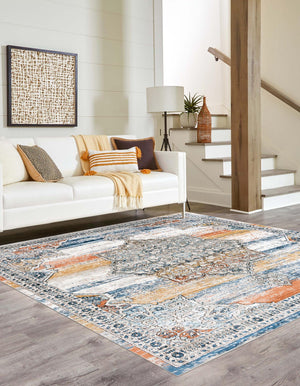 Multicolor 10' x 10' Nyla Square Area Rug 100% Polypropylene Traditional Classic Carpet for Living Room, Kitchen, Bedroom, Dining, Office for Sale at Rug Engine