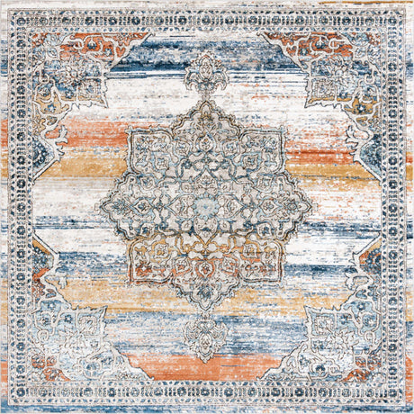 Multicolor 10' x 10' Nyla Square Area Rug 100% Polypropylene Traditional Classic Carpet for Living Room, Kitchen, Bedroom, Dining, Office for Sale at Rug Engine