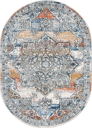 Multicolor 4' x 6' Nyla Oval Area Rug 100% Polypropylene Traditional Classic Carpet for Living Room, Kitchen, Bedroom, Dining, Office for Sale at Rug Engine