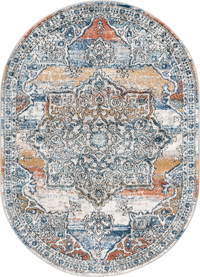 Multicolor 4' x 6' Nyla Oval Area Rug 100% Polypropylene Traditional Classic Carpet for Living Room, Kitchen, Bedroom, Dining, Office for Sale at Rug Engine