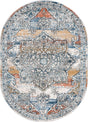 Multicolor 4' x 6' Nyla Oval Area Rug 100% Polypropylene Traditional Classic Carpet for Living Room, Kitchen, Bedroom, Dining, Office for Sale at Rug Engine