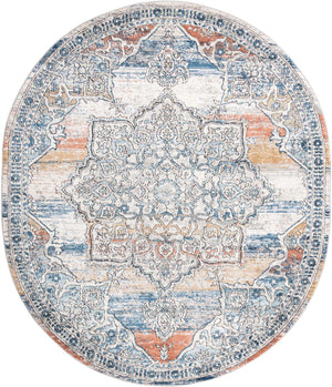 Multicolor 7' 10 x 10' Nyla Oval Area Rug 100% Polypropylene Traditional Classic Carpet for Living Room, Kitchen, Bedroom, Dining, Office for Sale at Rug Engine