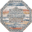 Multicolor 4' x 4' Nyla Octagon Area Rug 100% Polypropylene Traditional Classic Carpet for Living Room, Kitchen, Bedroom, Dining, Office for Sale at Rug Engine