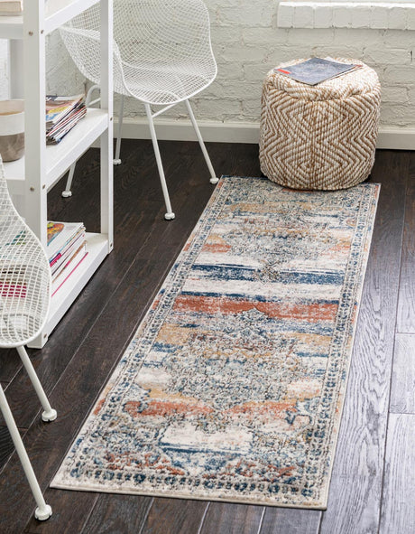 Multicolor 2' 7 x 12' Nyla Runner Area Rug 100% Polypropylene Traditional Classic Carpet for Living Room, Kitchen, Bedroom, Dining, Office for Sale at Rug Engine