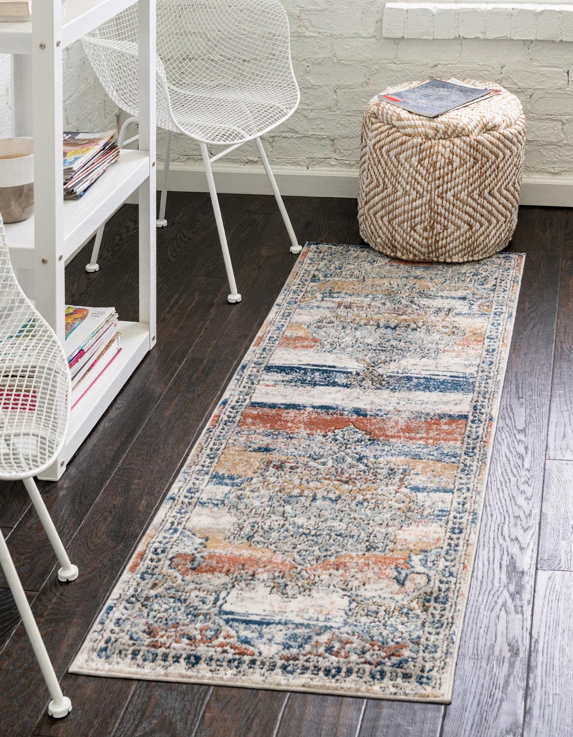 Multicolor 2' 7 x 10' Nyla Runner Area Rug 100% Polypropylene Traditional Classic Carpet for Living Room, Kitchen, Bedroom, Dining, Office for Sale at Rug Engine