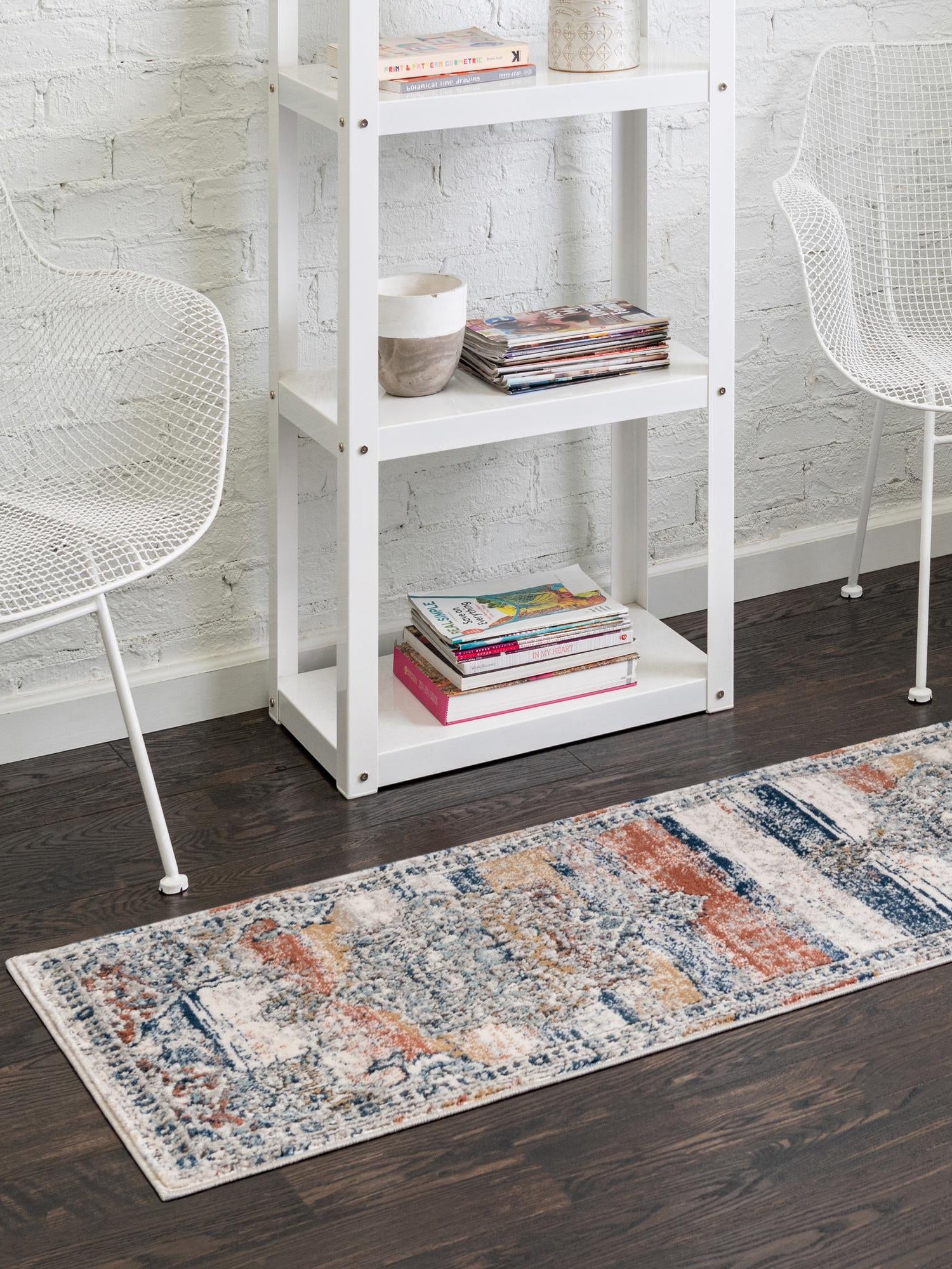 Multicolor 2' x 6' Nyla Runner Area Rug 100% Polypropylene Traditional Classic Carpet for Living Room, Kitchen, Bedroom, Dining, Office for Sale at Rug Engine