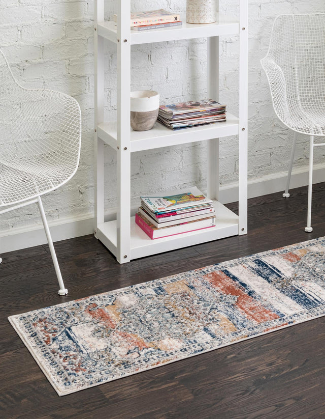 Multicolor 2' x 6' Nyla Runner Area Rug 100% Polypropylene Traditional Classic Carpet for Living Room, Kitchen, Bedroom, Dining, Office for Sale at Rug Engine