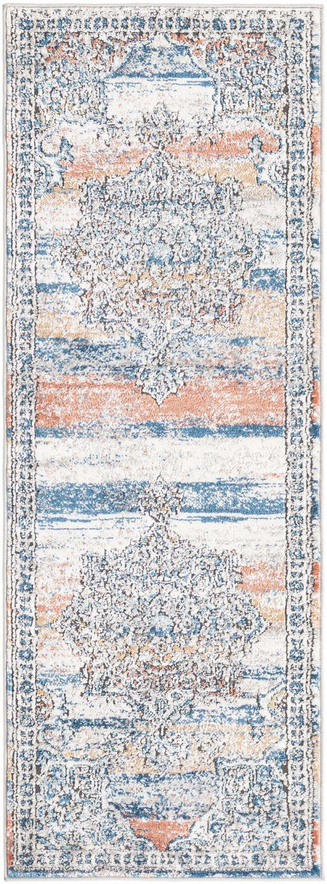 Multicolor 2' x 6' Nyla Runner Area Rug 100% Polypropylene Traditional Classic Carpet for Living Room, Kitchen, Bedroom, Dining, Office for Sale at Rug Engine