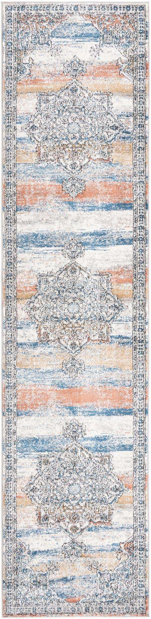 Multicolor 2' 7 x 12' Nyla Runner Area Rug 100% Polypropylene Traditional Classic Carpet for Living Room, Kitchen, Bedroom, Dining, Office for Sale at Rug Engine
