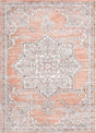 Salmon Pink 6' x 9' Nyla Rectangle Area Rug 100% Polypropylene Traditional Classic Carpet for Living Room, Kitchen, Bedroom, Dining, Office for Sale at Rug Engine