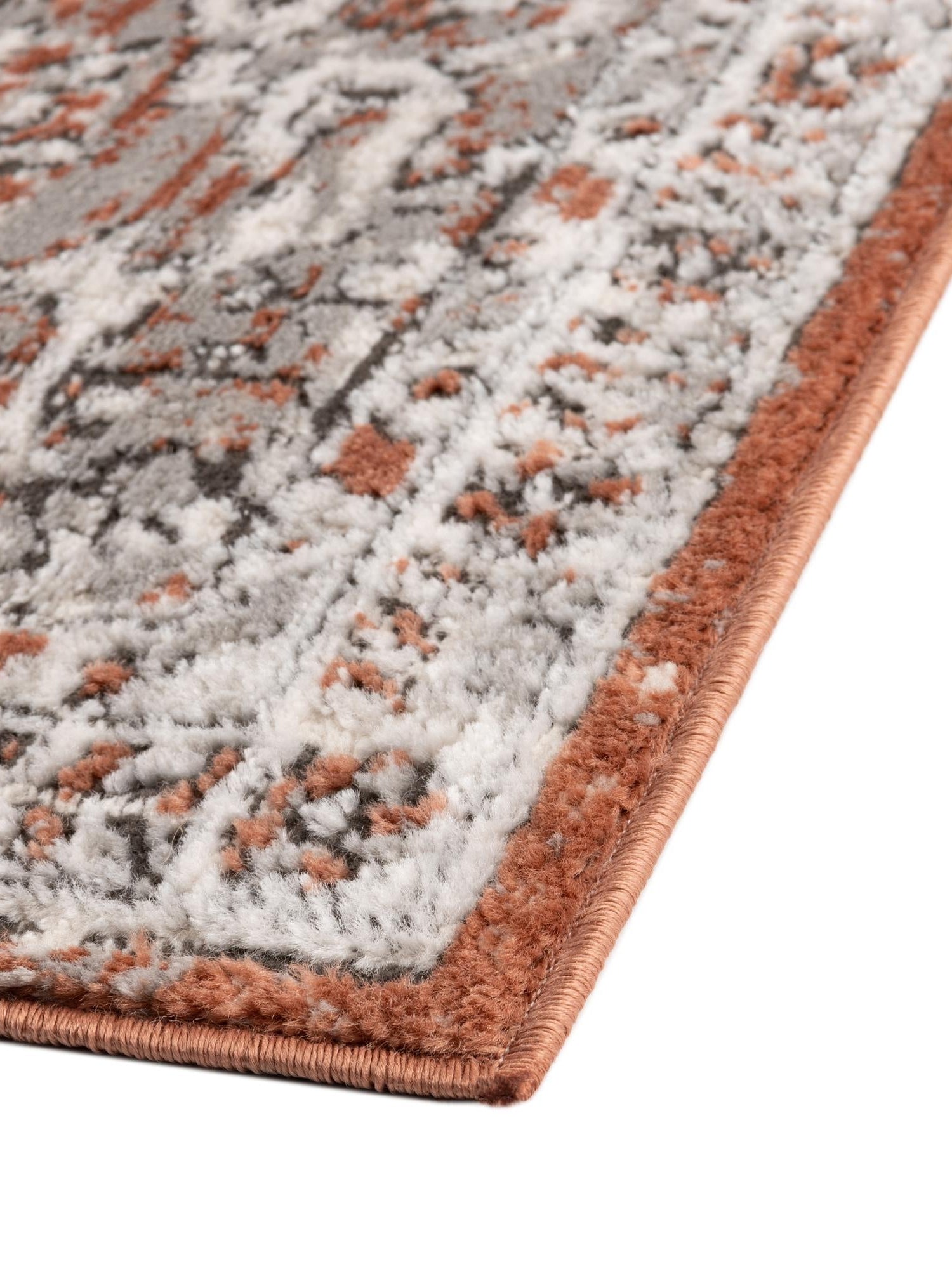 Salmon Pink 4' x 6' Nyla Rectangle Area Rug 100% Polypropylene Traditional Classic Carpet for Living Room, Kitchen, Bedroom, Dining, Office for Sale at Rug Engine