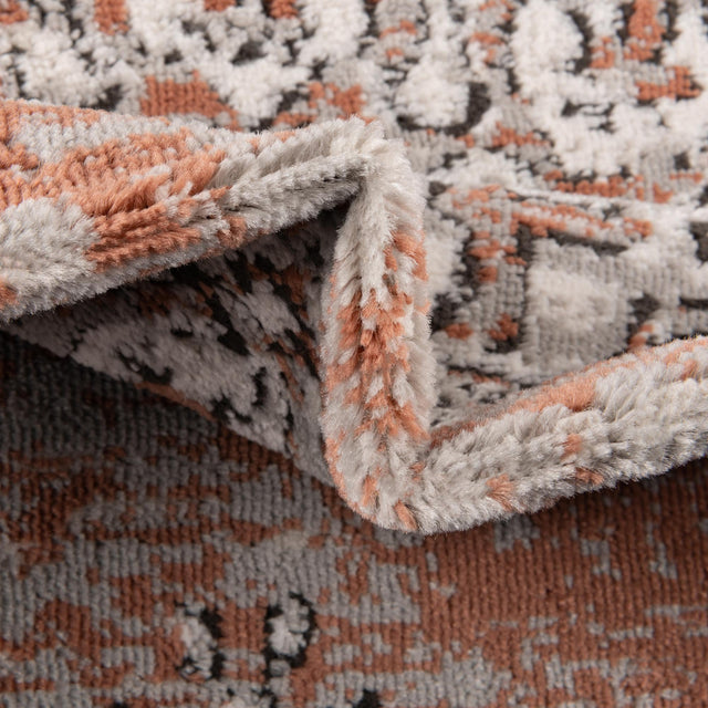 Salmon Pink 5' 3 x 8' Nyla Rectangle Area Rug 100% Polypropylene Traditional Classic Carpet for Living Room, Kitchen, Bedroom, Dining, Office for Sale at Rug Engine