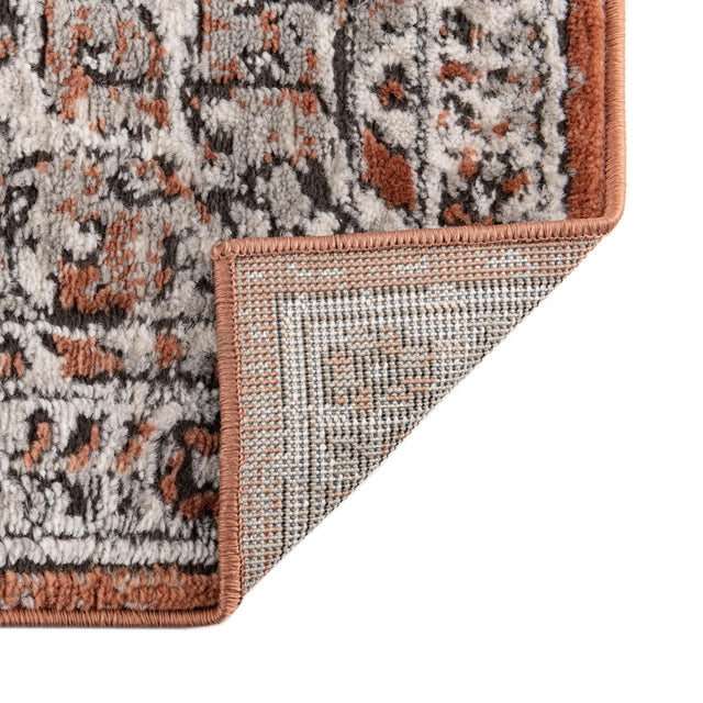 Salmon Pink 5' 3 x 8' Nyla Rectangle Area Rug 100% Polypropylene Traditional Classic Carpet for Living Room, Kitchen, Bedroom, Dining, Office for Sale at Rug Engine