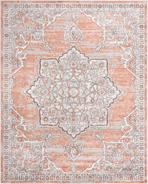 Salmon Pink 4' x 6' Nyla Rectangle Area Rug 100% Polypropylene Traditional Classic Carpet for Living Room, Kitchen, Bedroom, Dining, Office for Sale at Rug Engine