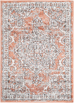 Salmon Pink 2' x 3' Nyla Rectangle Area Rug 100% Polypropylene Traditional Classic Carpet for Living Room, Kitchen, Bedroom, Dining, Office for Sale at Rug Engine