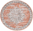 Salmon Pink 3' 3 x 3' 3 Nyla Round Area Rug 100% Polypropylene Traditional Classic Carpet for Living Room, Kitchen, Bedroom, Dining, Office for Sale at Rug Engine
