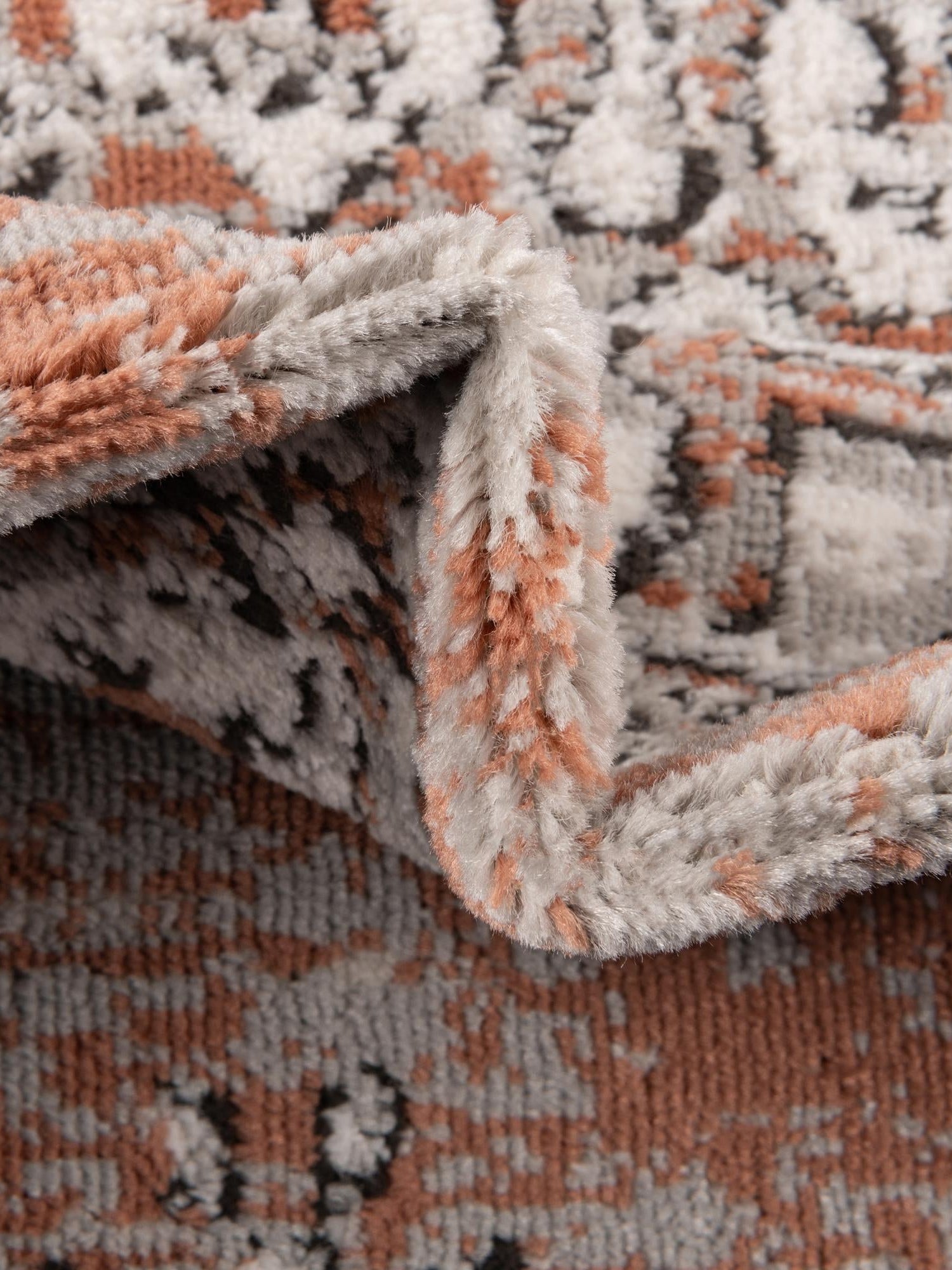 Salmon Pink 7' x 7' Nyla Round Area Rug 100% Polypropylene Traditional Classic Carpet for Living Room, Kitchen, Bedroom, Dining, Office for Sale at Rug Engine