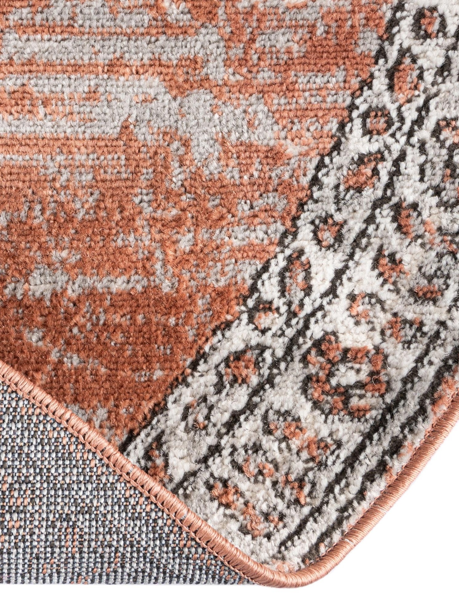 Salmon Pink 12' x 12' Nyla Round Area Rug 100% Polypropylene Traditional Classic Carpet for Living Room, Kitchen, Bedroom, Dining, Office for Sale at Rug Engine