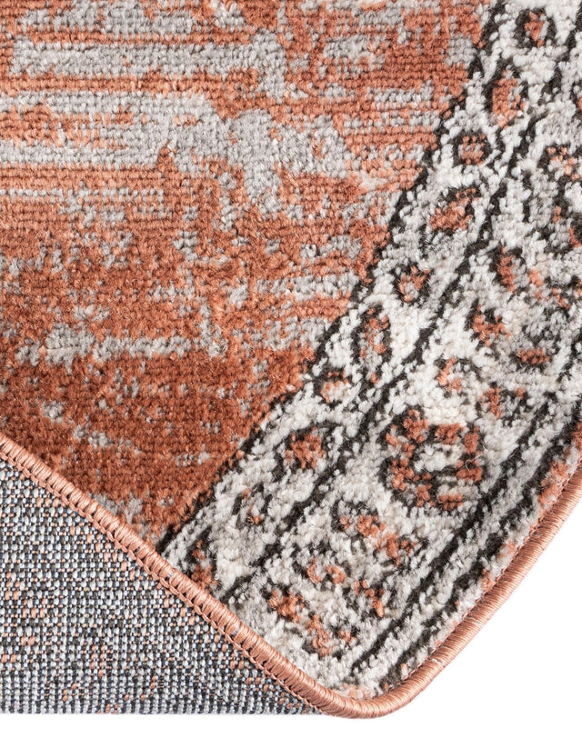 Salmon Pink 5' 3 x 5' 3 Nyla Round Area Rug 100% Polypropylene Traditional Classic Carpet for Living Room, Kitchen, Bedroom, Dining, Office for Sale at Rug Engine