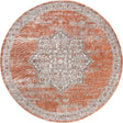 Salmon Pink 10' x 10' Nyla Round Area Rug 100% Polypropylene Traditional Classic Carpet for Living Room, Kitchen, Bedroom, Dining, Office for Sale at Rug Engine
