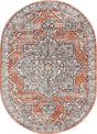 Salmon Pink 4' x 6' Nyla Oval Area Rug 100% Polypropylene Traditional Classic Carpet for Living Room, Kitchen, Bedroom, Dining, Office for Sale at Rug Engine