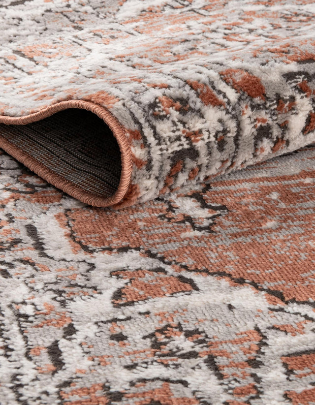 Salmon Pink 7' 10 x 10' Nyla Oval Area Rug 100% Polypropylene Traditional Classic Carpet for Living Room, Kitchen, Bedroom, Dining, Office for Sale at Rug Engine