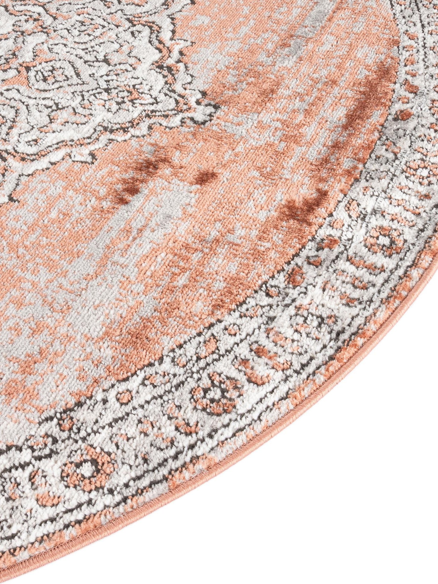 Salmon Pink 4' x 6' Nyla Oval Area Rug 100% Polypropylene Traditional Classic Carpet for Living Room, Kitchen, Bedroom, Dining, Office for Sale at Rug Engine