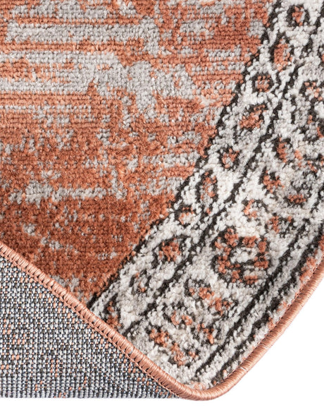 Salmon Pink 7' 10 x 10' Nyla Oval Area Rug 100% Polypropylene Traditional Classic Carpet for Living Room, Kitchen, Bedroom, Dining, Office for Sale at Rug Engine