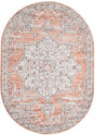 Salmon Pink 5' 3 x 8' Nyla Oval Area Rug 100% Polypropylene Traditional Classic Carpet for Living Room, Kitchen, Bedroom, Dining, Office for Sale at Rug Engine