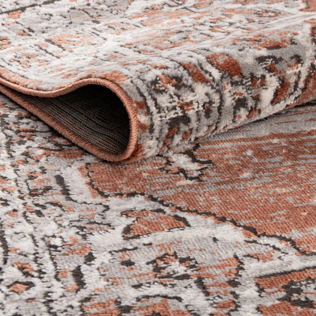 Salmon Pink 4' x 4' Nyla Octagon Area Rug 100% Polypropylene Traditional Classic Carpet for Living Room, Kitchen, Bedroom, Dining, Office for Sale at Rug Engine