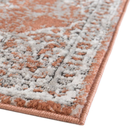 Salmon Pink 2' x 6' Nyla Runner Area Rug 100% Polypropylene Traditional Classic Carpet for Living Room, Kitchen, Bedroom, Dining, Office for Sale at Rug Engine