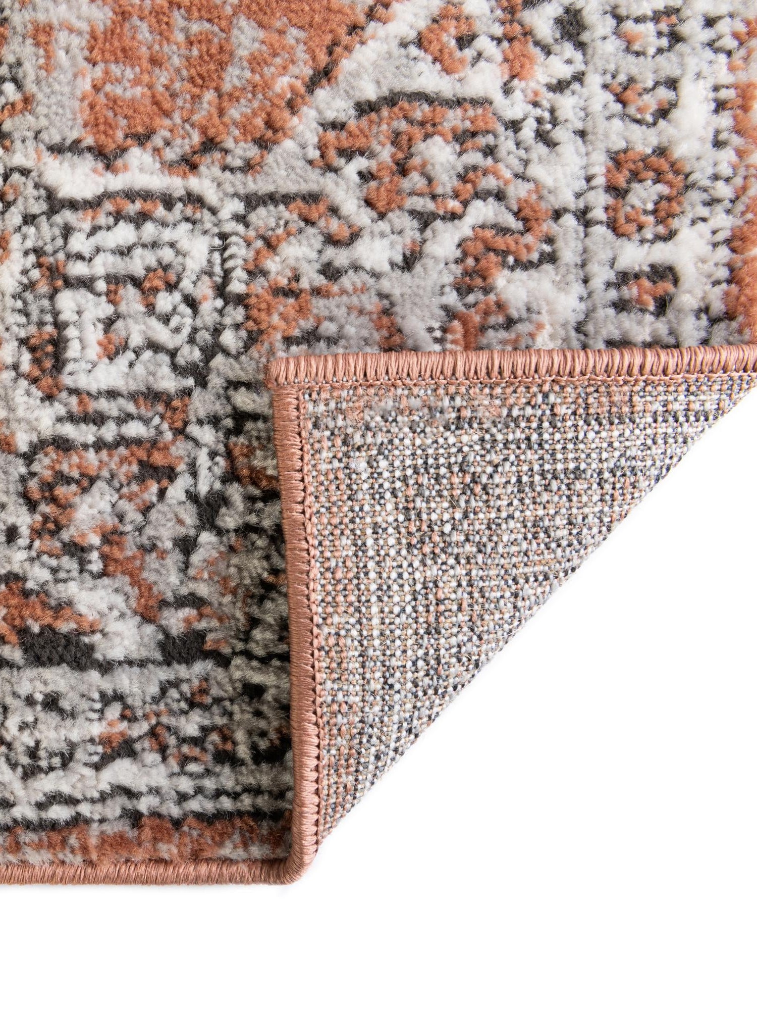 Salmon Pink 2' x 6' Nyla Runner Area Rug 100% Polypropylene Traditional Classic Carpet for Living Room, Kitchen, Bedroom, Dining, Office for Sale at Rug Engine