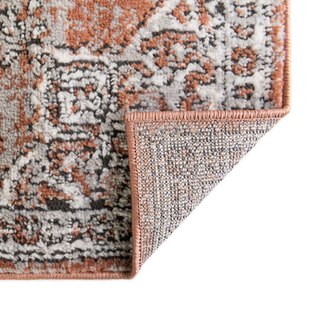 Salmon Pink 2' 7 x 12' Nyla Runner Area Rug 100% Polypropylene Traditional Classic Carpet for Living Room, Kitchen, Bedroom, Dining, Office for Sale at Rug Engine