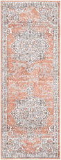 Salmon Pink 2' x 6' Nyla Runner Area Rug 100% Polypropylene Traditional Classic Carpet for Living Room, Kitchen, Bedroom, Dining, Office for Sale at Rug Engine