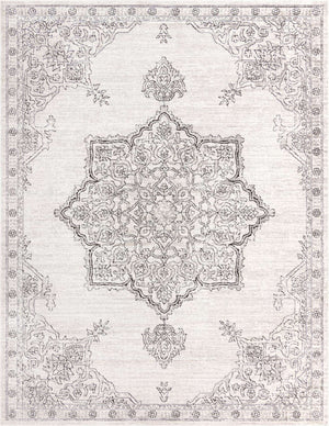 Ivory 9' x 12' Nyla Rectangle Area Rug 100% Polypropylene Traditional Classic Carpet for Living Room, Kitchen, Bedroom, Dining, Office for Sale at Rug Engine
