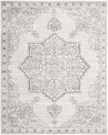 Ivory 7' 10 x 10' Nyla Rectangle Area Rug 100% Polypropylene Traditional Classic Carpet for Living Room, Kitchen, Bedroom, Dining, Office for Sale at Rug Engine