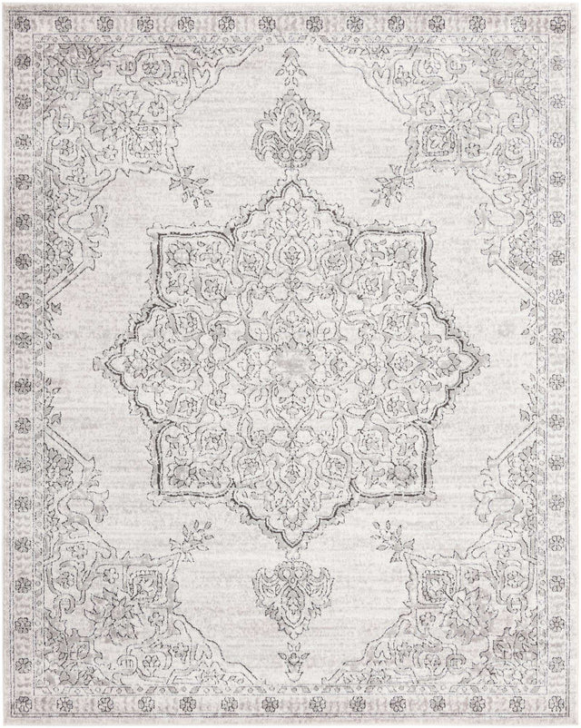 Ivory 7' 10 x 10' Nyla Rectangle Area Rug 100% Polypropylene Traditional Classic Carpet for Living Room, Kitchen, Bedroom, Dining, Office for Sale at Rug Engine