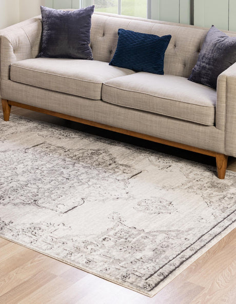 Ivory 4' x 6' Nyla Rectangle Area Rug 100% Polypropylene Traditional Classic Carpet for Living Room, Kitchen, Bedroom, Dining, Office for Sale at Rug Engine
