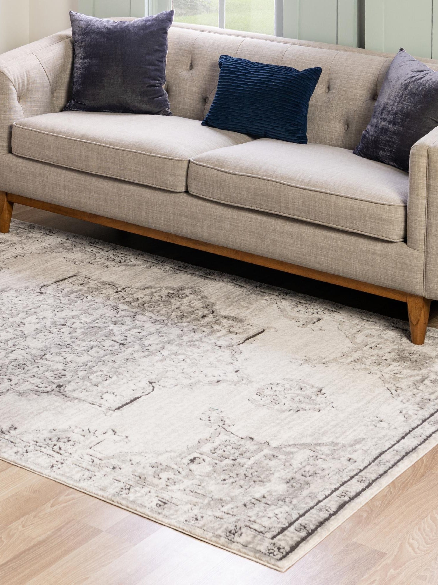 Ivory 10' x 14' Nyla Rectangle Area Rug 100% Polypropylene Traditional Classic Carpet for Living Room, Kitchen, Bedroom, Dining, Office for Sale at Rug Engine