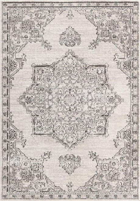 Ivory 5' 3 x 8' Nyla Rectangle Area Rug 100% Polypropylene Traditional Classic Carpet for Living Room, Kitchen, Bedroom, Dining, Office for Sale at Rug Engine