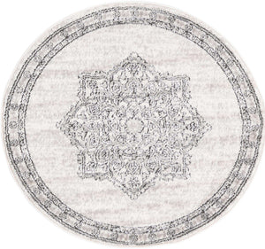 Ivory 3' 3 x 3' 3 Nyla Round Area Rug 100% Polypropylene Traditional Classic Carpet for Living Room, Kitchen, Bedroom, Dining, Office for Sale at Rug Engine