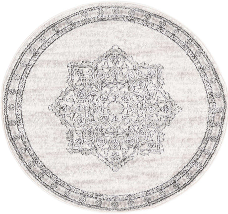 Ivory 3' 3 x 3' 3 Nyla Round Area Rug 100% Polypropylene Traditional Classic Carpet for Living Room, Kitchen, Bedroom, Dining, Office for Sale at Rug Engine